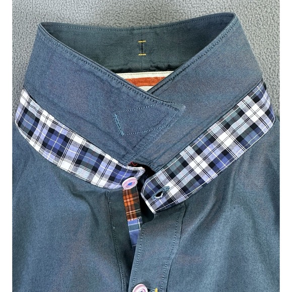 Robert Graham Shirt Mens 2XL Green Flip Cuff Office Smart Casual Eclectic Luxury - Picture 5 of 8